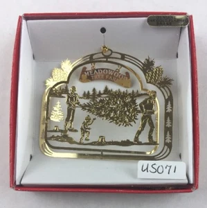 Nations Treasures Meadowood Tree Farm Christmas Brass Metal Ornament Souvenir - Picture 1 of 6