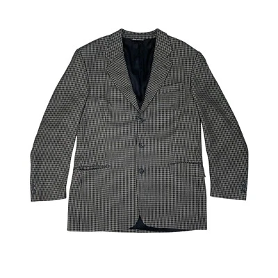 Vintage Jack Victor Blazer Mens 42 Cream Black Wool 3 Button Single Breasted - Image 1 of 4