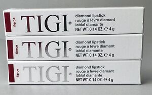 TIGI Cosmetics Diamond Lipstick Long Lasting 0.14 oz - " Fierce " (3 Pack) NIB!