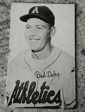 1947-1966 Exhibit Card BUD DALEY KANSAS CITY A's SCARCE SHORT PRINT "SSP" Ex +