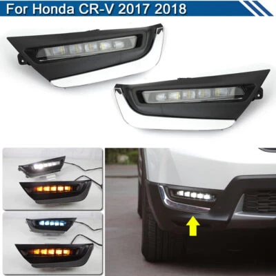 Daytime Running Lights LED DRL Fog Lamp Replacement Bumper For Honda CR-V 17-18 - Image 1 of 4