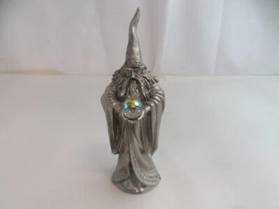 雷·兰布 珀斯 白镴 WIZARD 雕像 水晶球 魔术 SORCERESS 1980 年 签名 — 第 1/4 张图片