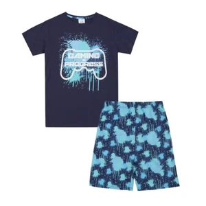 Juego de pijamas cortos ""Gaming in Progress"" para niños/niños pijama ropa de noche 7-13 años - Imagen 1 de 3