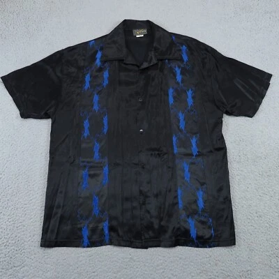 Camisa masculina ícone pop vintage grande discoteca brilhante metálica boliche acampamento rockabilly - Imagem 1 de 4