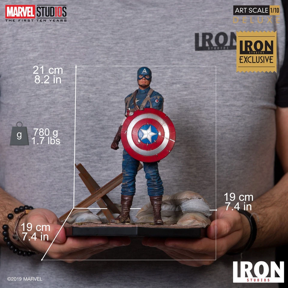 Iron Studios MARCAS41421-10 1/10 Captain America Statue Display Figure Model New - Image 1 of 4