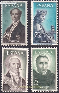 EBS Spain 1965 - Spanish Celebrities of the Past (V) - 1530-1533 - MNH** - Picture 1 of 5