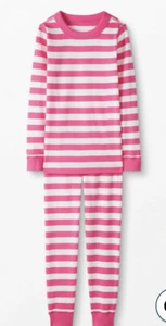 NWT Hanna Andersson Pink Stripe Long John PJ Size 12 - Picture 1 of 3