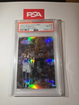 1999 Topps Gold Label David Robinson Class 1 Red Label /100 PSA 8 - Image 1 of 2