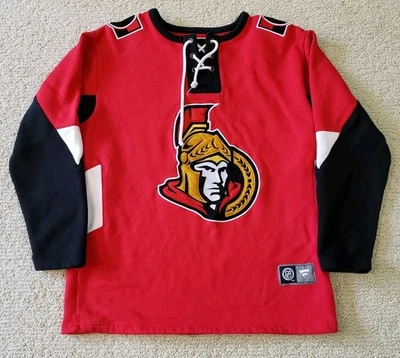 Ottawa Senators Fanatics Breakaway Lace Up Pullover Sweatshirt Large - Image 1 of 4