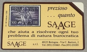 Phonecard Saage Tobia New Magnetized Numbered Overprint - Picture 1 of 2