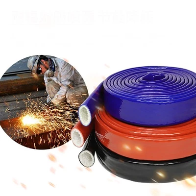 Heat Shielded Fire Sleeve Silicone Coated Fiberglass for Automotive Hose Line - Image 1 of 4