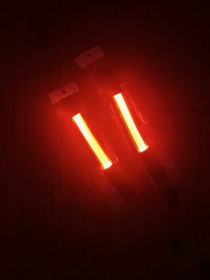 2 x Orange LED Safety armbands USB Rechargeable Running cycling Night light - Image 1 of 3