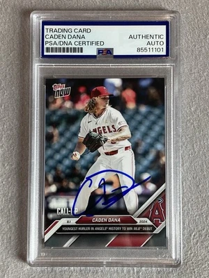 ANGELS CADEN DANA AUTOGRAPH 2024 TOPPS NOW MLB DEBUT CALL-UP PSA SLAB - Image 1 of 2