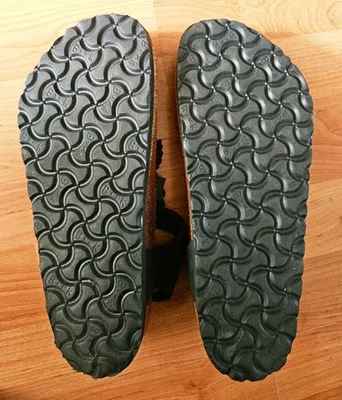 Birkenstock Women Kairo Flower Black Oiled Leather Sandals Size 37 US 7 VGC SAS  - Image 1 of 4