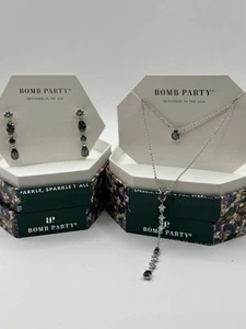 Bomb Party Set Of June2023 Necklace & Earrings Rhodium Plating RBP6163 & RBP6159 - Picture 1 of 7