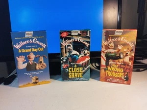 Wallace and Gromit VHS Lot - Grand Day Out, Wrong Trousers, Close Shave 1996 - Picture 1 of 6