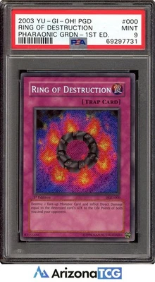 Yu-Gi-Oh! 2003 Ring of Destruction PGD-000 1st Ed. SCR Pharaonic Guardian PSA 9 - Image 1 of 3