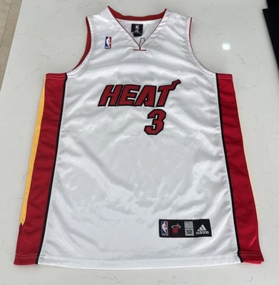 100% Authentic Dwayne Wade Adidas Miami Heat White Jersey Size 52 Mens EUC - Image 1 of 4