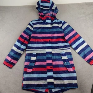 Joules Rain Jacket Womens UK 10 US 6 Stripe Golightly Hooded Waterproof Coat - Picture 1 of 24