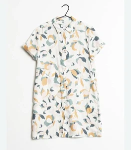Rachel Zoe 100% Linen Button Shirt Dress L Minimalist Artsy Abstract Coastal - Picture 1 of 8