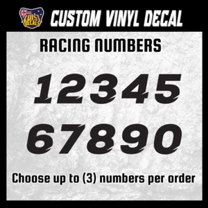 Custom Motorcycle Racing Number Race Decals - BMX ATV MX Kart Stickers #NBR023 - Picture 1 of 2