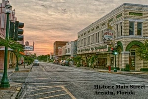 Historic Main Street Arcadia Florida Coast Unposted Postcard - Picture 1 of 2