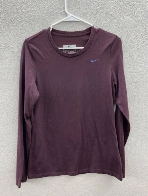Girls Nike Sports Tee Nike Fit Dry Purple Long Sleeve Tee Large 12-14 - Image 1 of 4