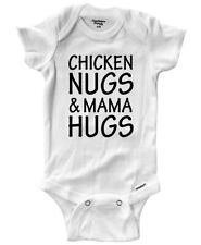 Chicken Nugs Mama Hugs Baby Bodysuit Graphic gift Funny Chicken Nugget Mamas Boy
