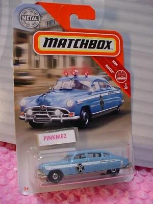 2019 Matchbox '51 HUDSON HORNET #57☆blue; MBX COUNTY POLICE PATROL☆Rescue☆case N - Image 1 of 2