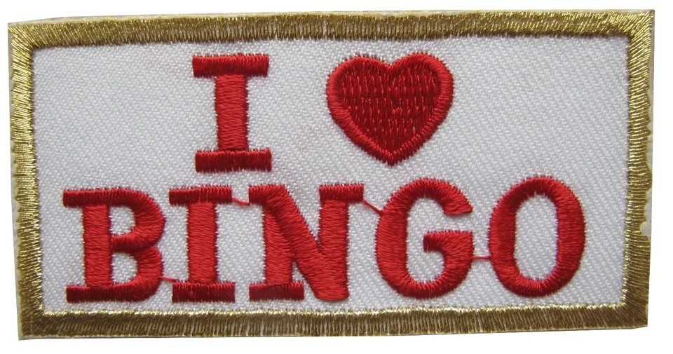 #3045 I Love BINGO Embroidery Iron On Applique Patch - Image 1 of 1