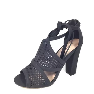 Call It Spring Rounkles Womens Size 8 B Black Heel Ankle Strap Sandals. - Picture 1 of 6