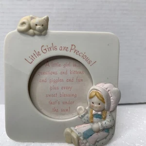 Vintage Porcelain Holly Hobbie Keepsake Frame Little Girls Are Precious - Picture 1 of 10