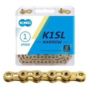 KMC K1-SL Narrow Chain Ti-Ni Gold SUPER LIGHT BMX Racing Chain 100 Links - Picture 1 of 7