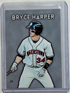 Bryce Harper Limited Edition Artist Signed "Hagerstown Suns" Trading Card 1/10 - Picture 1 of 2