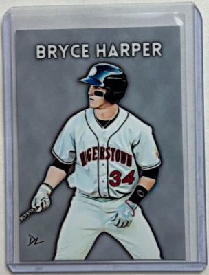 Bryce Harper Limited Edition Artist Signed "Hagerstown Suns" Trading Card 1/10 - Image 1 of 2