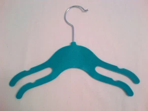 240 Velvet Blue Child Kids Baby Coat Dress Pant Shirt Clothes Hanger Double Hook - Picture 1 of 3