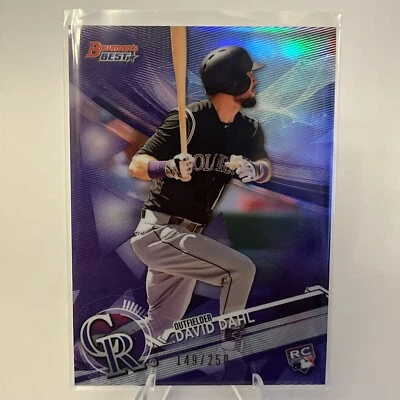 2017 Bowman's Best - Purple Refractor #11 David Dahl /250 (RC) - Image 1 of 2