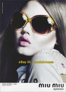 MIU MIU Eyewear 1-Page Magazine PRINT AD Spring 2010 LINDSEY WIXSON - Picture 1 of 1