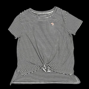 Abercrombie Kids Girls Size 9/10 Short Sleeve Shirt/T-Shirt, Blue White Stripe - Picture 1 of 4