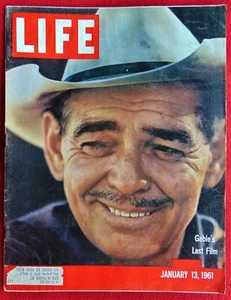 JANUARY 1961 ~ RARE "LIFE" MAGAZINE ~ ON COVER: CLARK GABLE'S LAST FILM - Picture 1 of 2