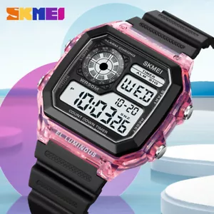 Waterproof 1998 Women Wristwatch 5Bar SKMEI Date Fashion Digital Mens - Picture 1 of 9