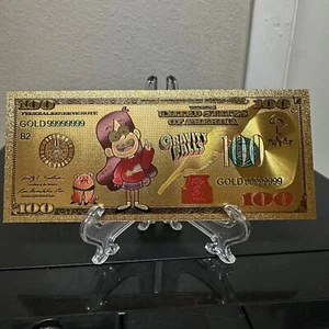 Billete de Mabel Pines Gravity Falls enchapado en oro de 24k coleccionable de Disney - Imagen 1 de 3