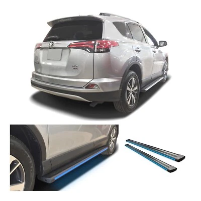 Se adapta a estriberas de aluminio Toyota RAV4 2016-2018 R66 con LED ambiental AZUL Foto 1 de 2