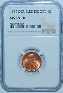 1984 NGC MS68RD FS-101 Red DDO Doubled Die Obverse Double Ear Lincoln Cent - Picture 1 of 3