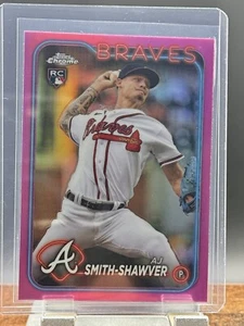 AJ Smith-Shawver RC 2024 Topps cromo - refractor rosa - #19 - Braves - Imagen 1 de 2