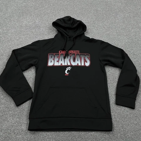 Cincinnati Bearcats Hoodie Men Small Black Pullover Hooded Sweatshirt Sweater Cover