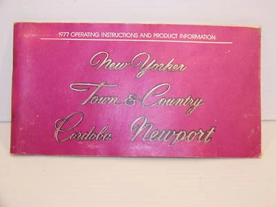 Chrysler New Yorker Town & Country Cordoba 1977 Newport manual del propietario OEM Foto 1 de 3