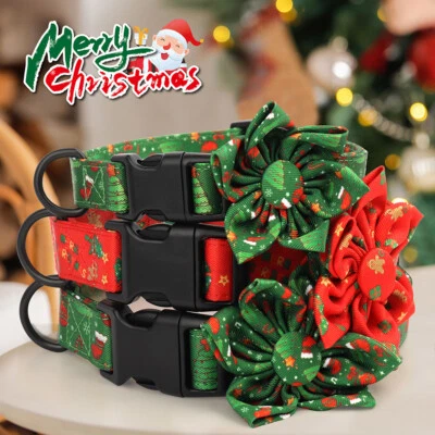 Christmas Dog Collar with Flower Removable Floral Adjustable Puppy Holiday Gift - image 1 of 4