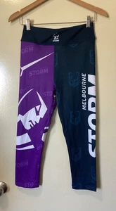 NEW WOMENS NRL MELBOURNE STORM LEGGINGS SIZE 10 - Bild 1 von 5