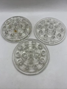 Lot of 3 Vintage Clear Glass Flower Arranging Frog Holders 16 Hole 5" diameter - Picture 1 of 9